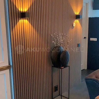 Mocca 300 cm Acoustic Wooden Wall Panel 3-Sided Wood Veneer Aku Woodpanel UK