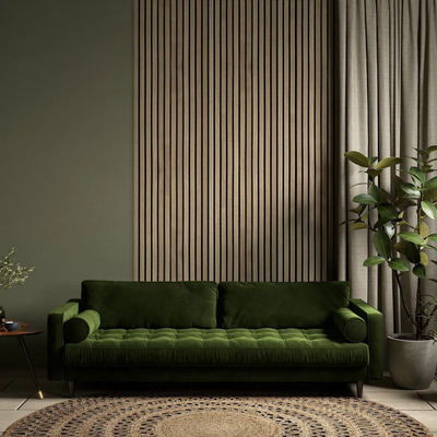 Natural Oak Acoustic Wooden Wall Panel 3-Sided Wood Veneer Aku Woodpanel UK