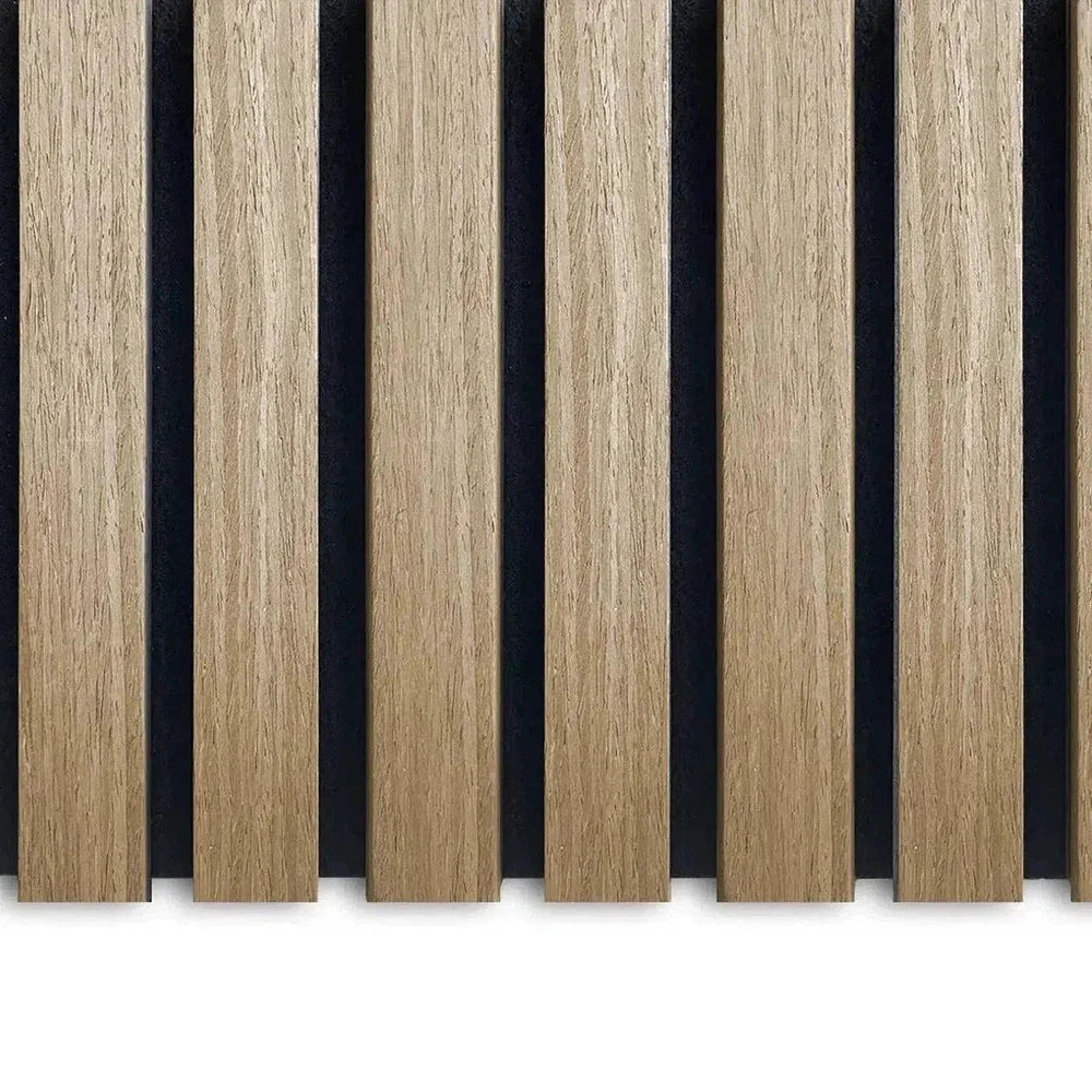 Natural Oak 300 cm Acoustic Wooden Wall Panel 3-Sided Wood Veneer Aku Woodpanel UK
