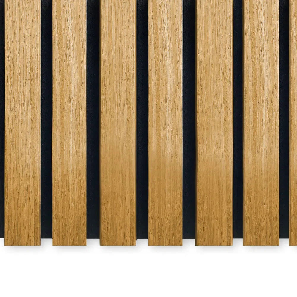 Rustic Oak 300 cm Acoustic Wooden Wall Panel 3-Sided Wood Veneer Aku Woodpanel UK