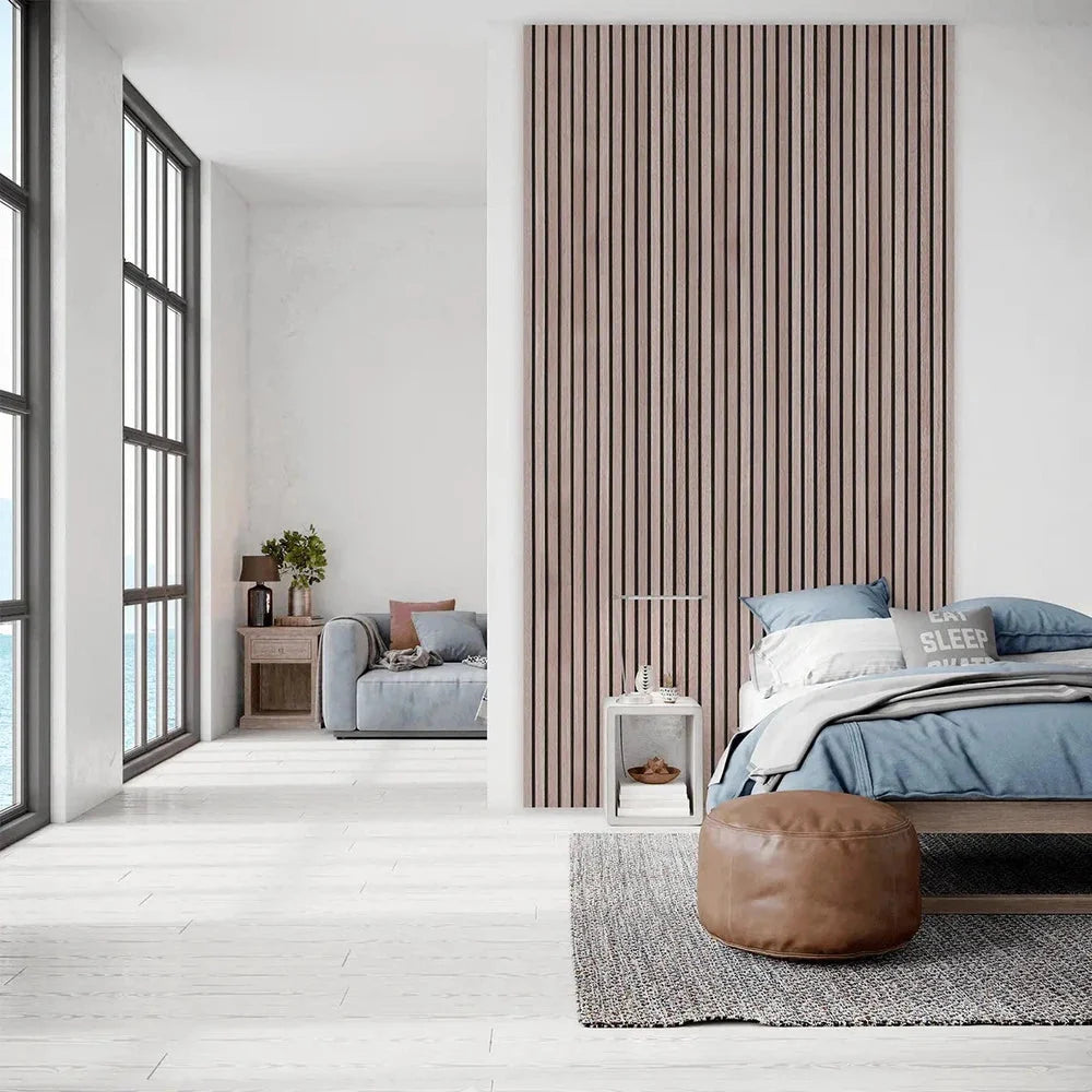 Walnut 300 cm Acoustic Wooden Wall Panel 3-Sided Wood Veneer Aku Woodpanel UK