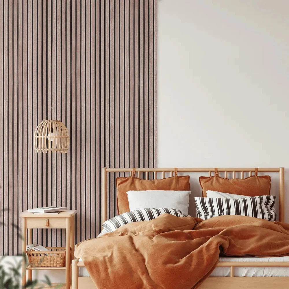 Walnut 300 cm Acoustic Wooden Wall Panel 3-Sided Wood Veneer Aku Woodpanel UK