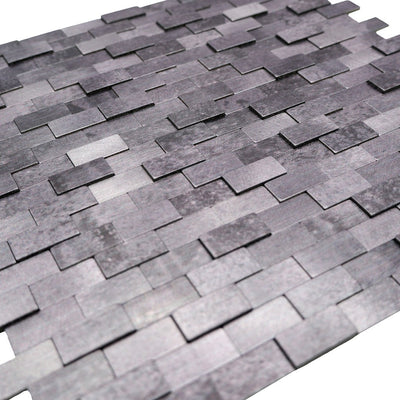 Brick 3D Anthracite Peel & Stick Splashback | 30×29.8 cm | Self-Adhesive Mosaic Tile