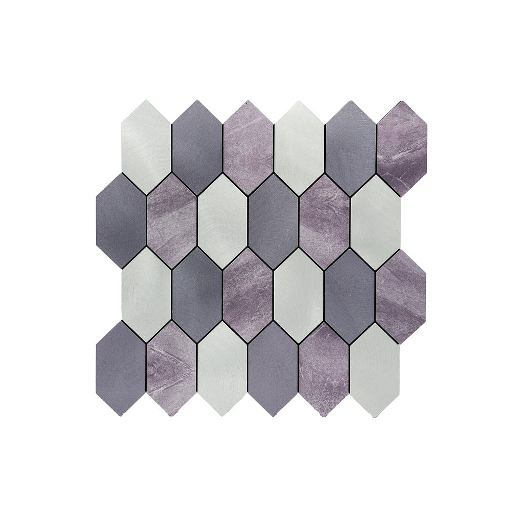 Picket Mauve Peel & Stick Splashback | 30×30 cm | Self-Adhesive Mosaic Tile