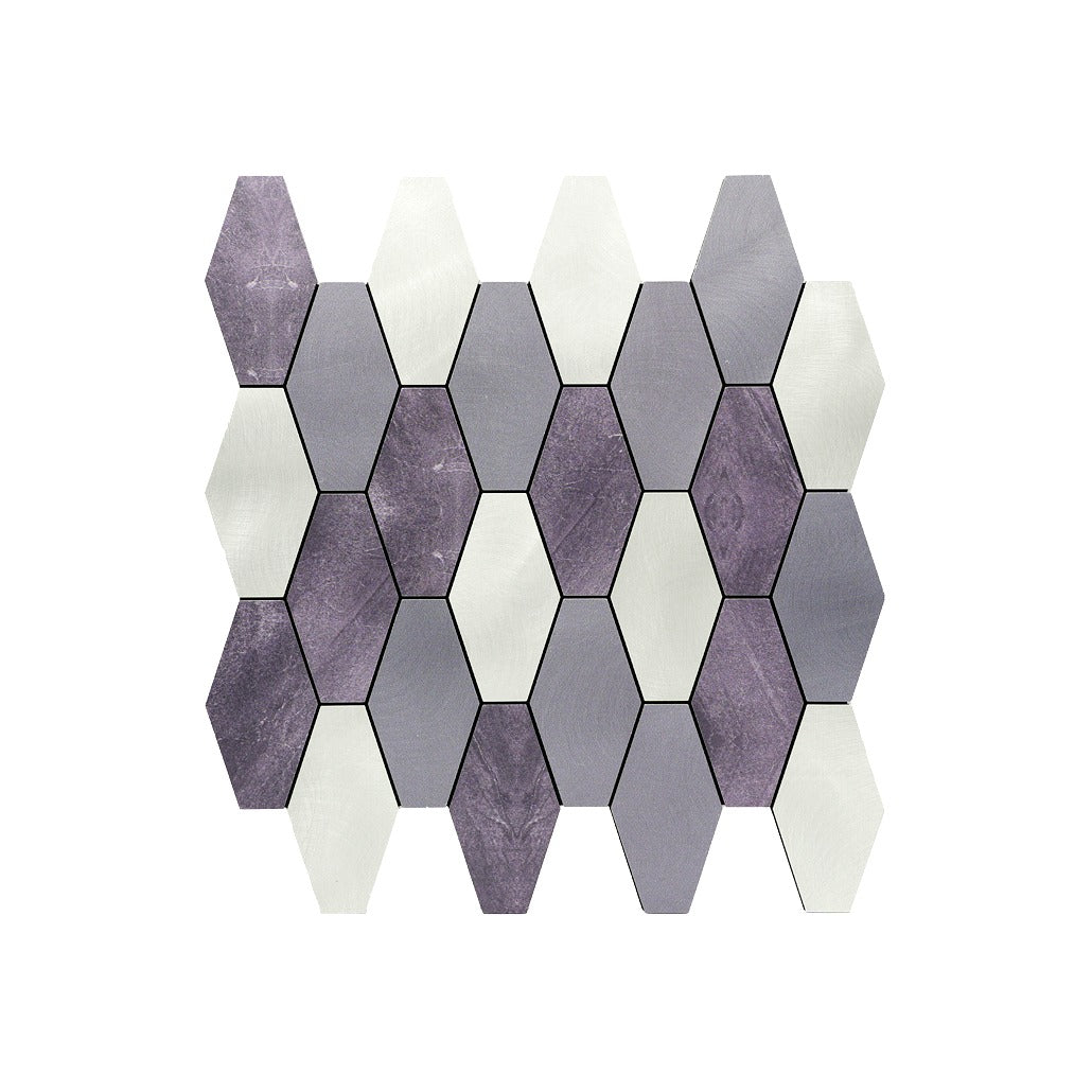 Picket Purple Peel & Stick Splashback | 30×30 cm | Self-Adhesive Mosaic Tile
