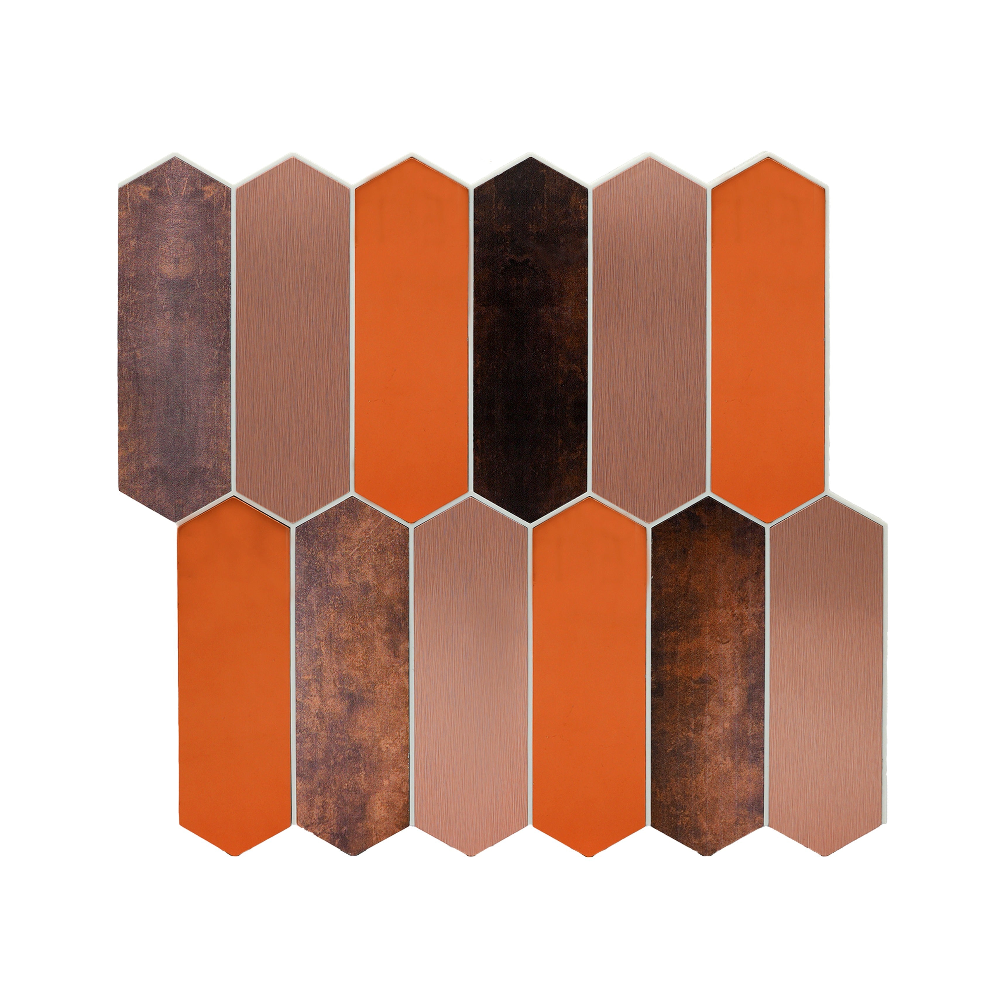 Picket Terracotta Peel & Stick Splashback | 28.2×27.3 cm | Self-Adhesive Mosaic Tile