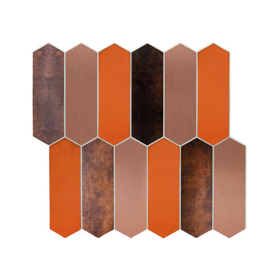 Picket Terracotta Peel & Stick Splashback | 28.2×27.3 cm | Self-Adhesive Mosaic Tile