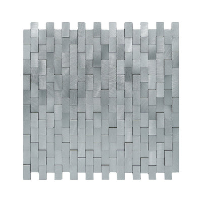 Brick 3D Silver Peel & Stick Splashback | 30×29.8 cm | Self-Adhesive Mosaic Tile