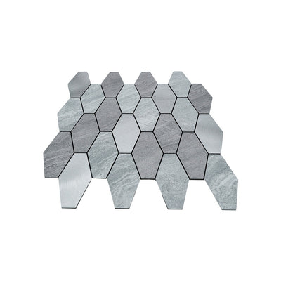 Picket Silver Peel & Stick Splashback | 30×30 cm | Self-Adhesive Mosaic Tile