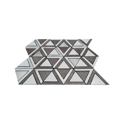 Triangle Gray White-Silver Peel & Stick Splashback | 28.7×33.1 cm | Self-Adhesive Mosaic Tile