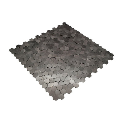 Mini Hexagon 3D Anthracite Peel & Stick Splashback | 29.8×30.7 cm | Self-Adhesive Mosaic Tile