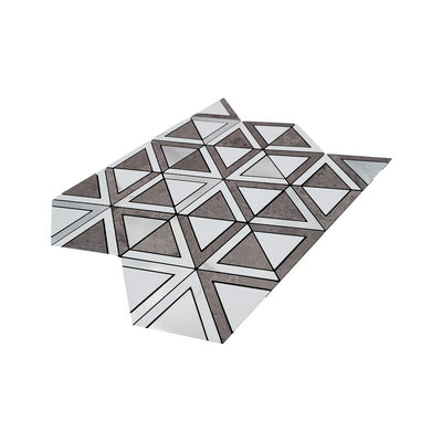 Triangle Gray White-Silver Peel & Stick Splashback | 28.7×33.1 cm | Self-Adhesive Mosaic Tile
