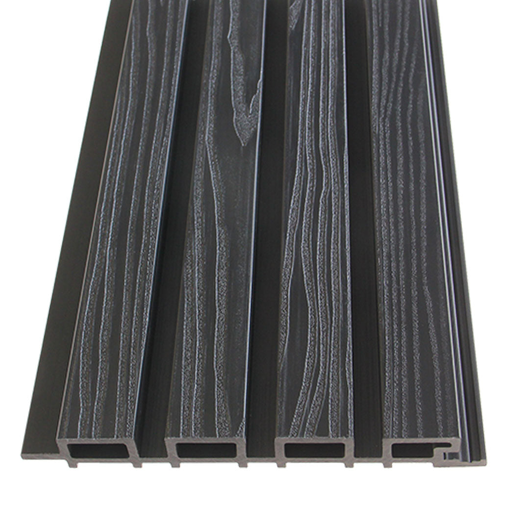 Outdoor Wall Panel Black 290CM | Exterior | Garden | 3D Wood Grain