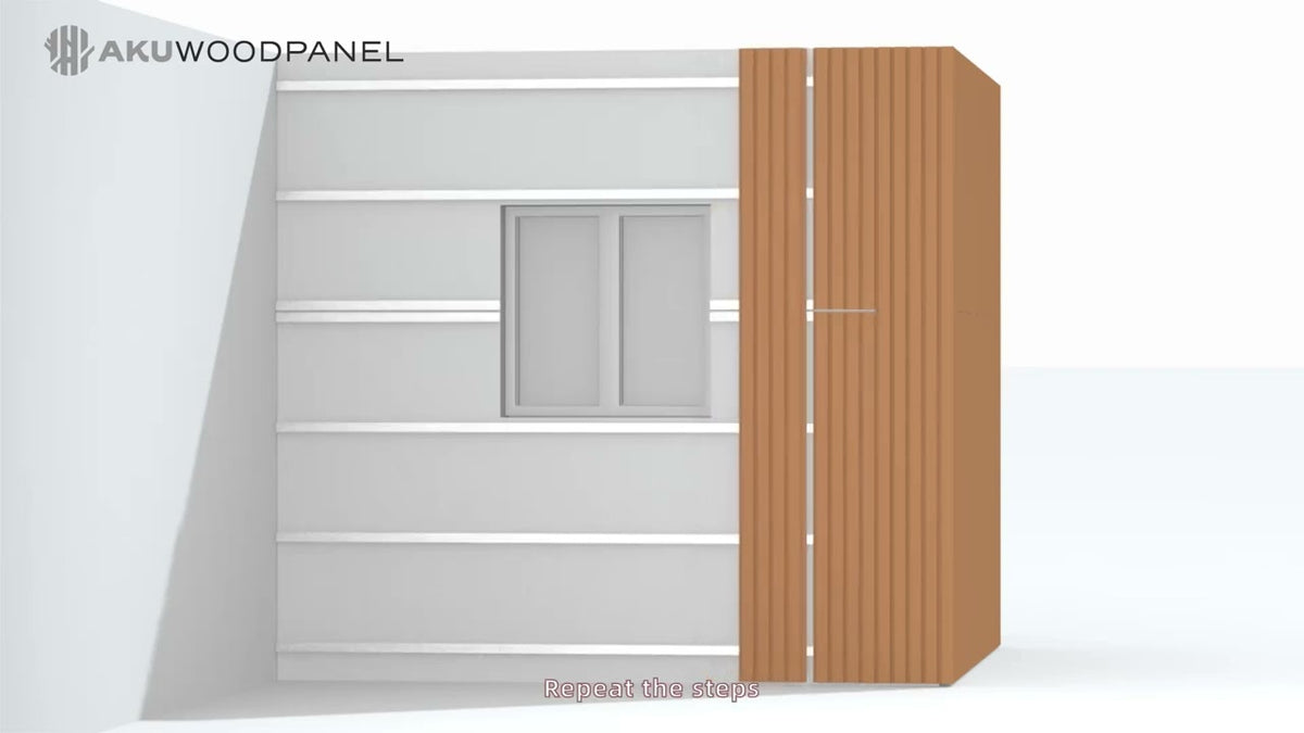 Load video: Installation video outdoor wall panels AKU Woodpanel