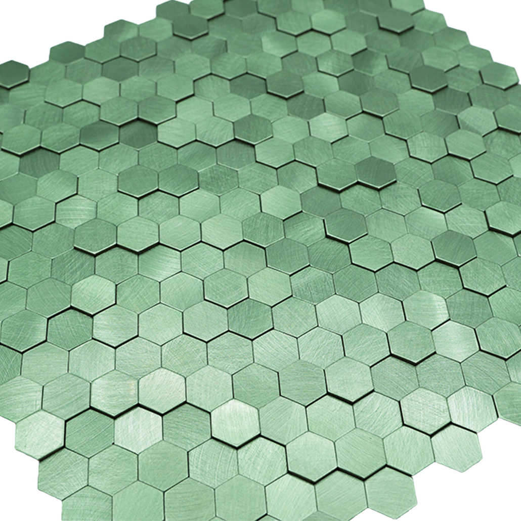 Mini Hexagon 3D Pastel Green Peel & Stick Splashback | 29.8×30.7 cm | Self-Adhesive Mosaic Tile