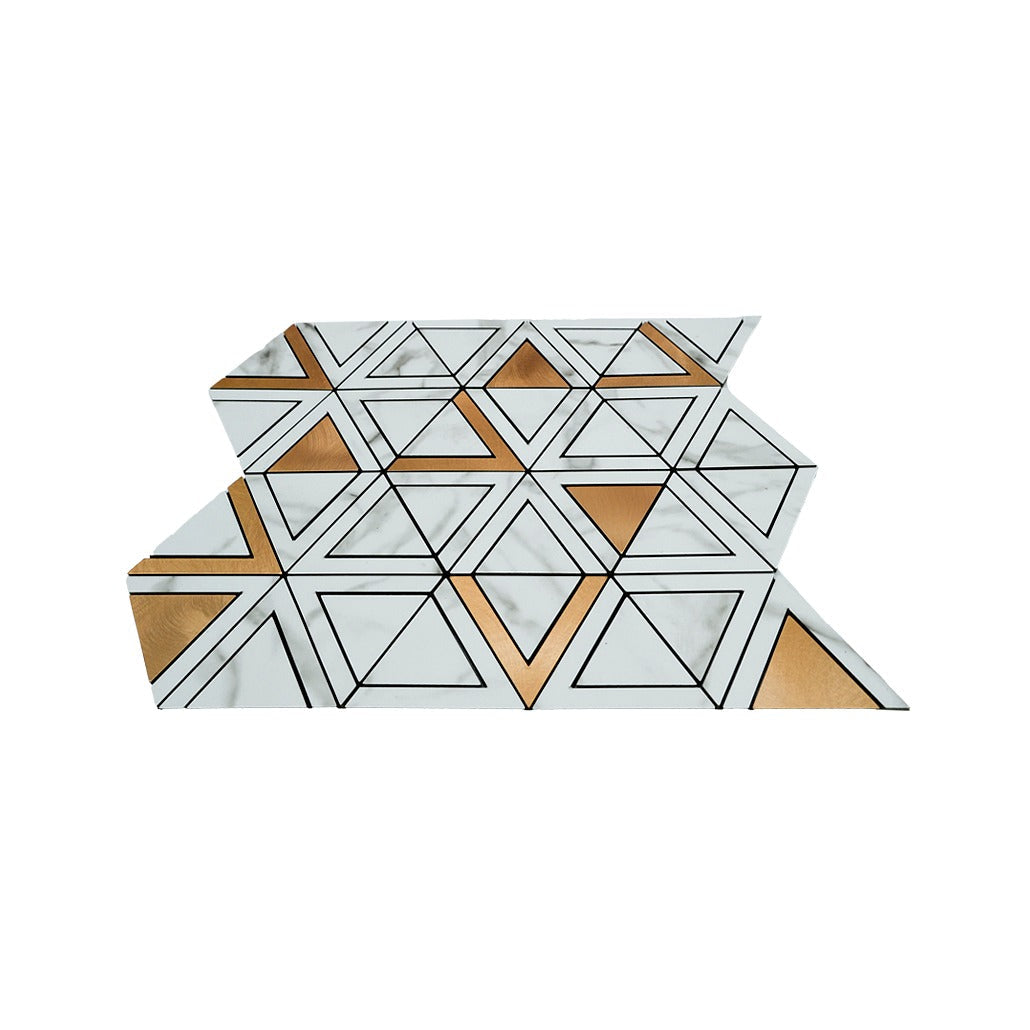 Triangle Gold Peel & Stick Splashback | 28.7×33.1 cm | Self-Adhesive Mosaic Tile