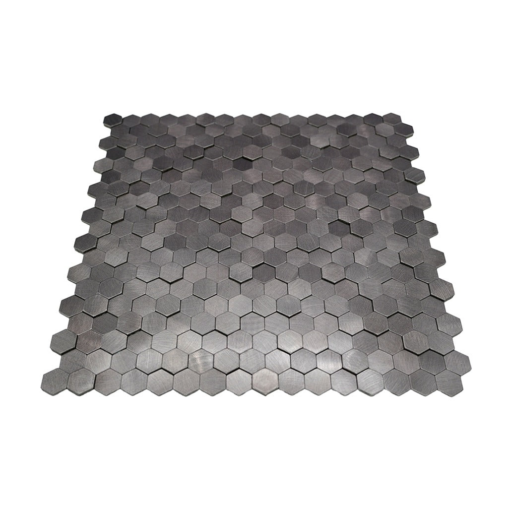 Mini Hexagon 3D Anthracite Peel & Stick Splashback | 29.8×30.7 cm | Self-Adhesive Mosaic Tile