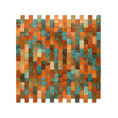 Brick 3D Patina Copper Peel & Stick Splashback | 30×29.8 cm | Self-Adhesive Mosaic Tile
