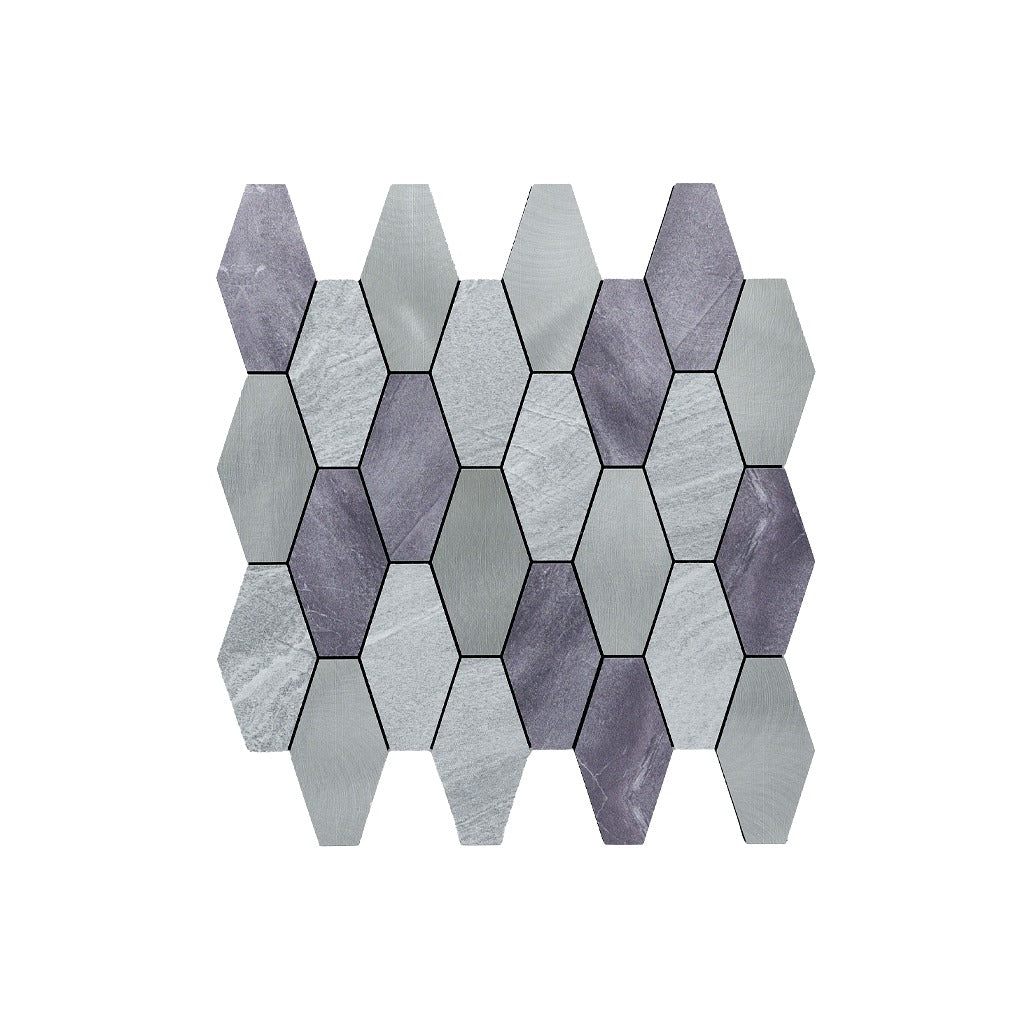 Picket Gray Peel & Stick Splashback | 30×30 cm | Self-Adhesive Mosaic Tile