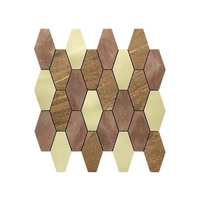 Picket Brown Peel & Stick Splashback | 30×30 cm | Self-Adhesive Mosaic Tile
