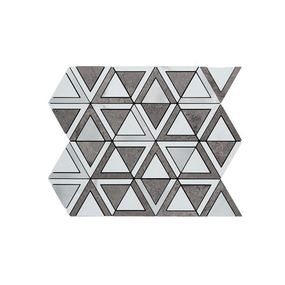 Triangle Gray White-Silver Peel & Stick Splashback | 28.7×33.1 cm | Self-Adhesive Mosaic Tile