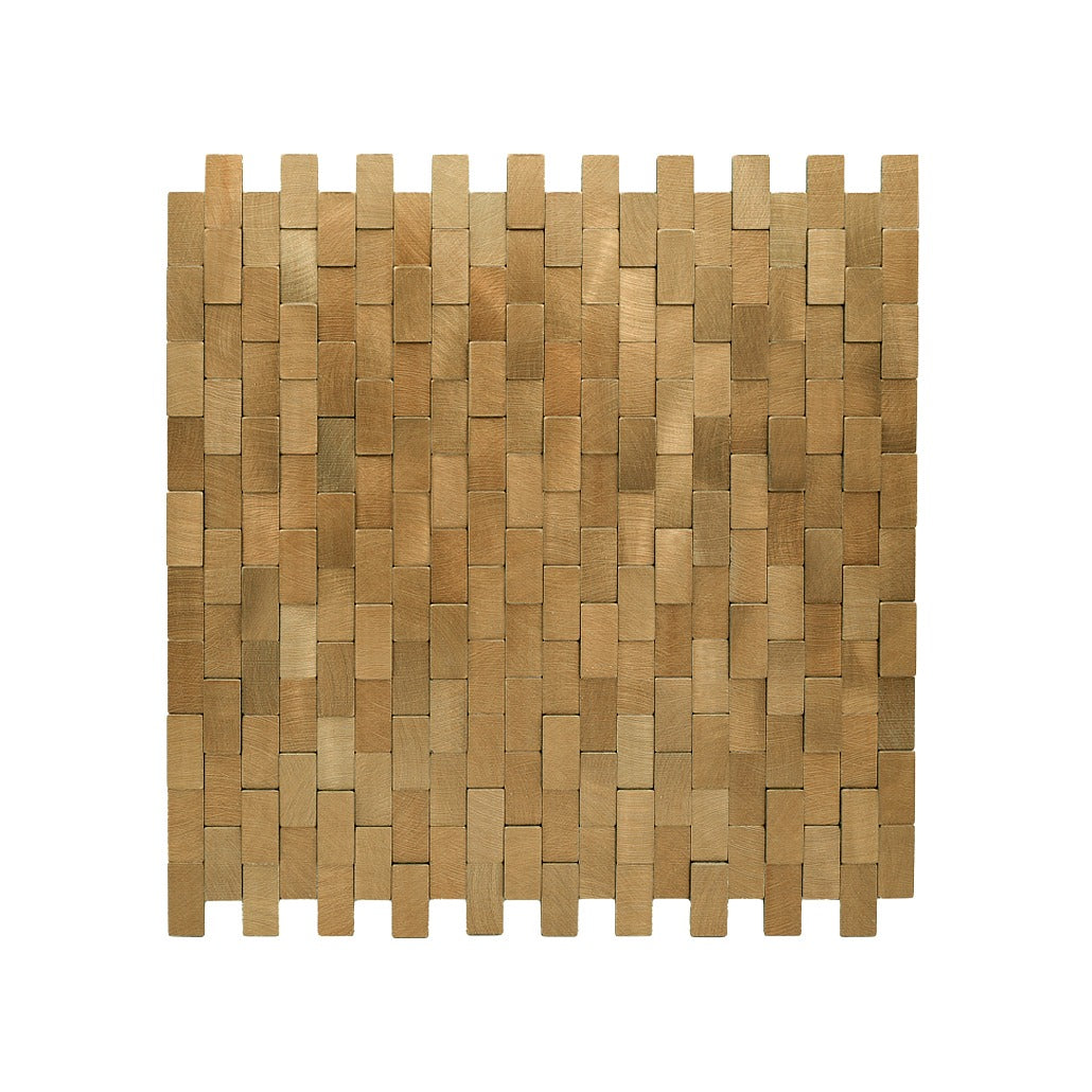 Brick 3D Gold Peel & Stick Splashback | 30×29.8 cm | Self-Adhesive Mosaic Tile