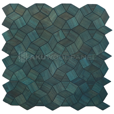Gardenia Cadet Blue 3D Decorative Wall Panel 60x60cm Handcrafted Aku Woodpanel UK