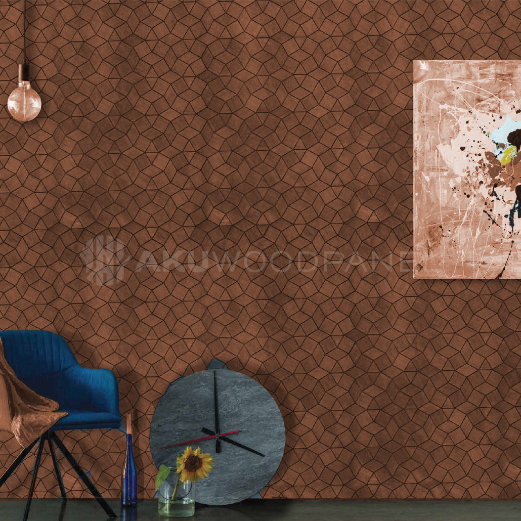 Sample - Decorative Wall Panel | Gardenia - Smoked Brown | American walnut | Handcrafted | 3D panel