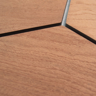 Smoked Oak Grey Felt Hexagon Acoustic Wall Panel 81cm Aku Woodpanel UK