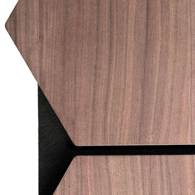 Walnut Hexagon Acoustic Wall Panel 81cm Real Wood Veneer Aku Woodpanel UK