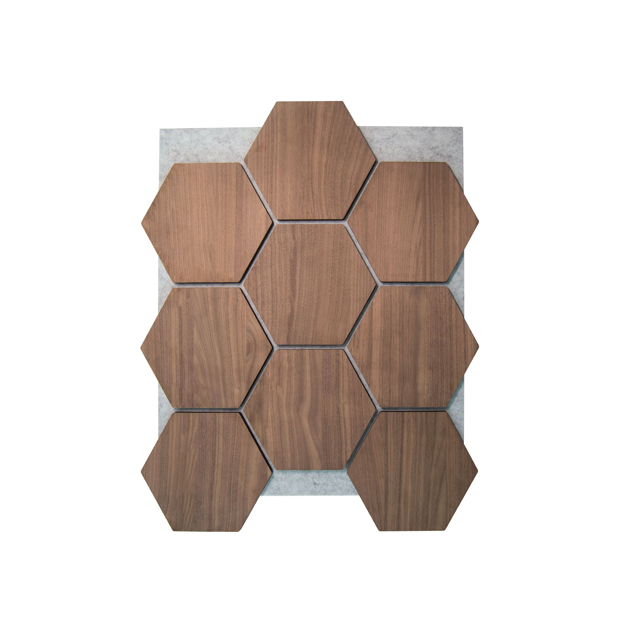 Hexagon Panel Walnut with Grey Felt 81 cm | Acoustic | Wall Decor