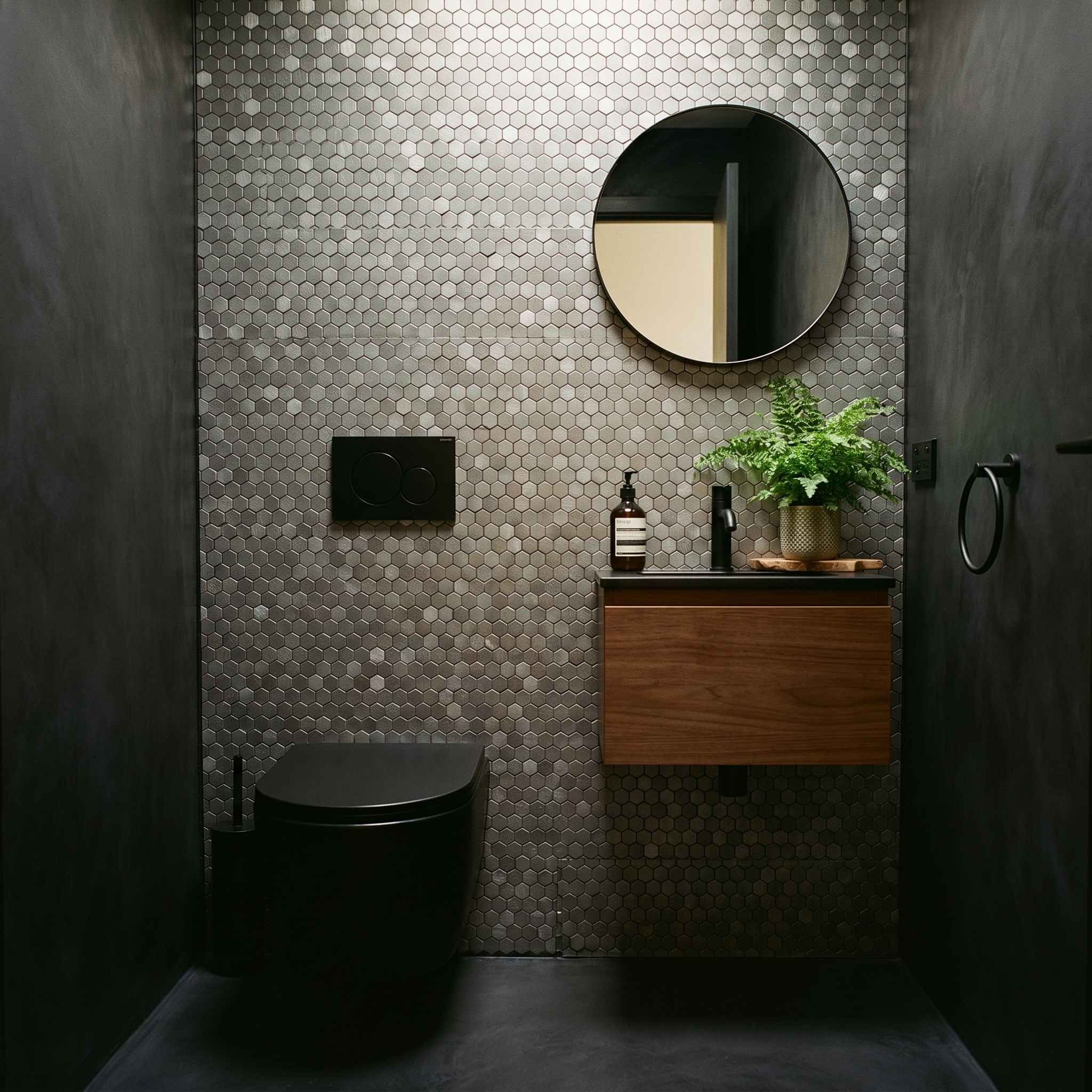 Mini Hexagon 3D Gray Peel & Stick Splashback | 29.8×30.7 cm | Self-Adhesive Mosaic Tile