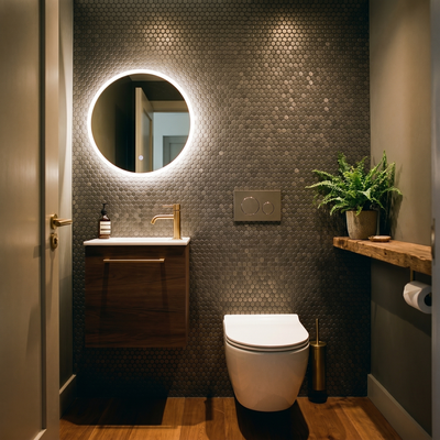 Mini Hexagon 3D Anthracite Peel & Stick Splashback | 29.8×30.7 cm | Self-Adhesive Mosaic Tile