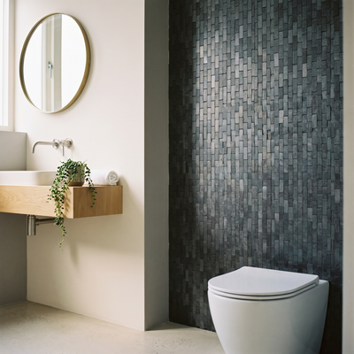 Brick 3D Graphite Peel & Stick Splashback | 30×29.8 cm | Self-Adhesive Mosaic Tile