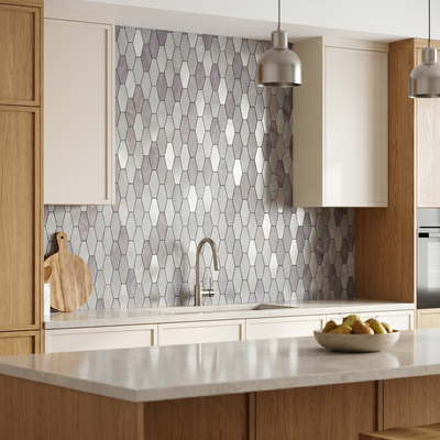 Picket Gray Peel & Stick Splashback | 30×30 cm | Self-Adhesive Mosaic Tile