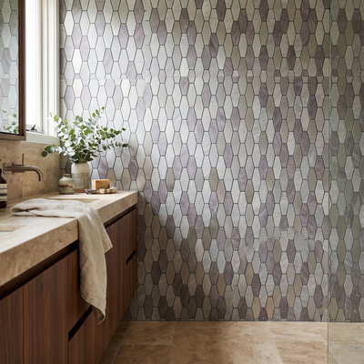 Picket Gray Peel & Stick Splashback | 30×30 cm | Self-Adhesive Mosaic Tile