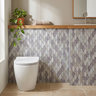 Picket Gray Peel & Stick Splashback | 30×30 cm | Self-Adhesive Mosaic Tile
