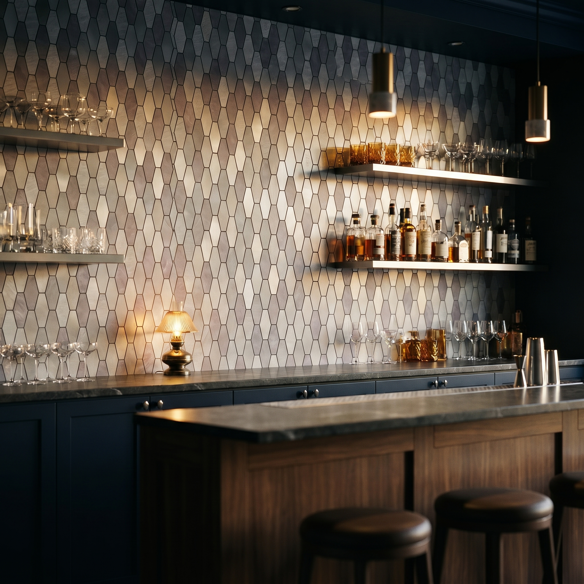 Picket Gray Peel & Stick Splashback | 30×30 cm | Self-Adhesive Mosaic Tile