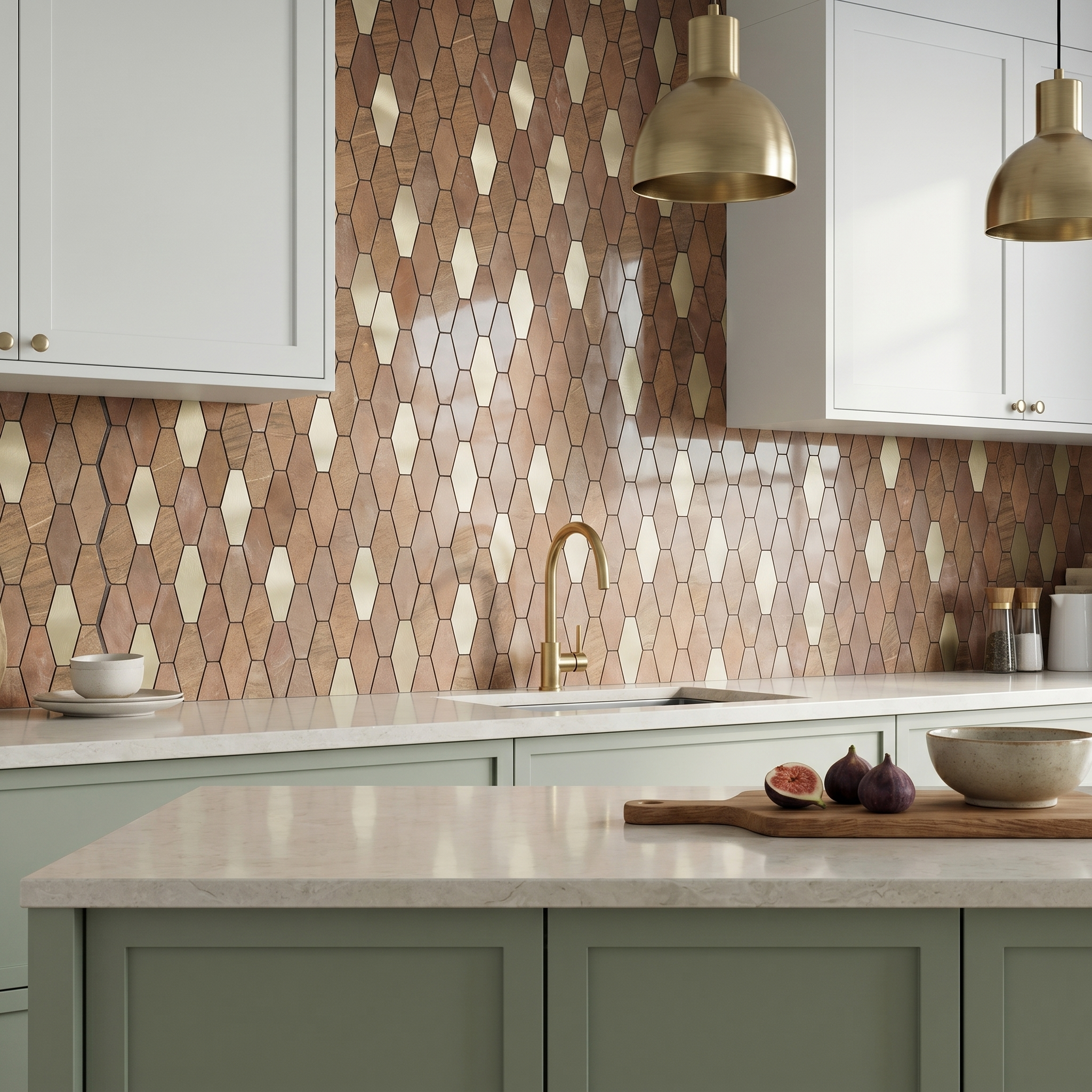 Picket Brown Peel & Stick Splashback | 30×30 cm | Self-Adhesive Mosaic Tile