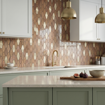Picket Brown Peel & Stick Splashback | 30×30 cm | Self-Adhesive Mosaic Tile