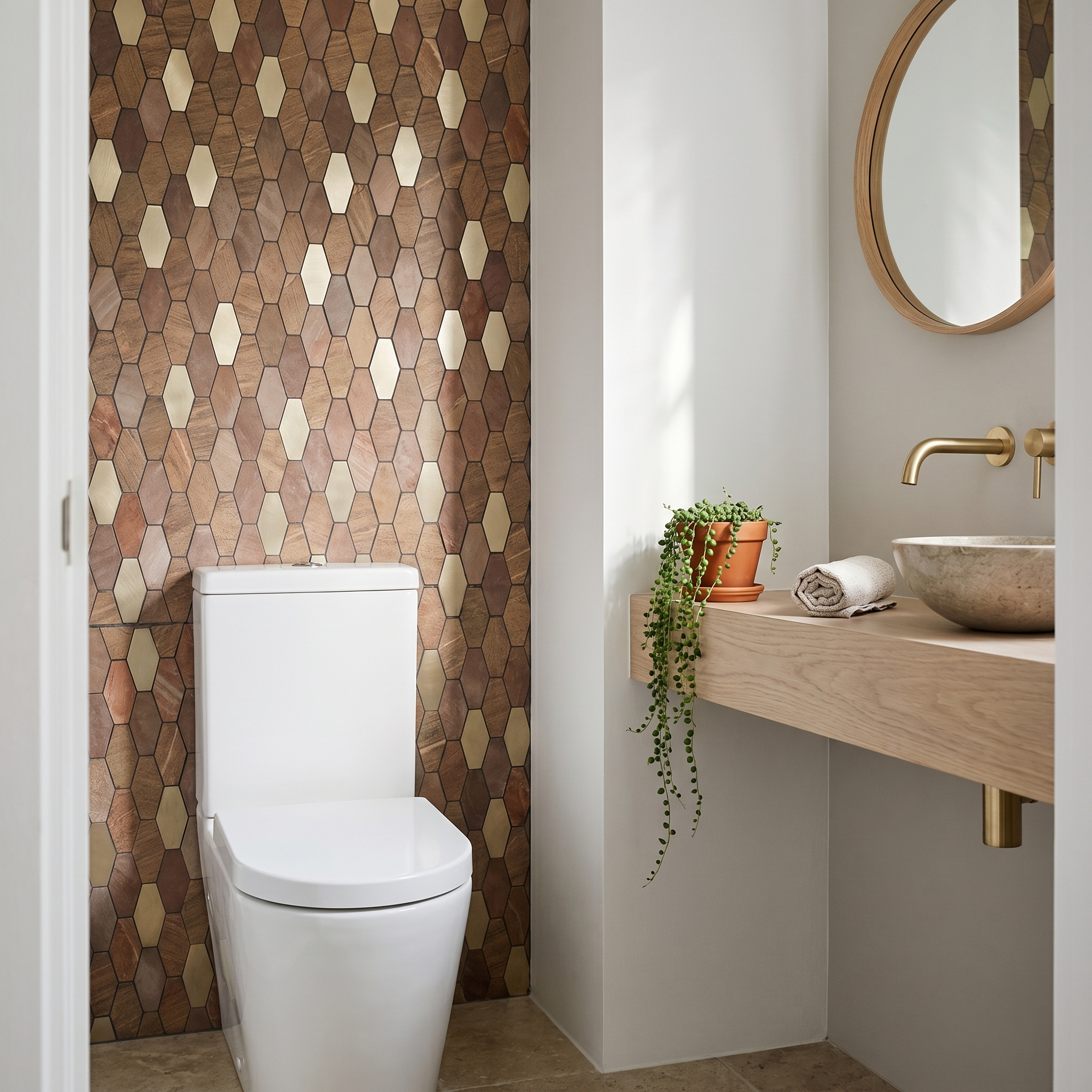 Picket Brown Peel & Stick Splashback | 30×30 cm | Self-Adhesive Mosaic Tile