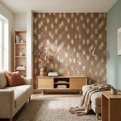 Picket Brown Peel & Stick Splashback | 30×30 cm | Self-Adhesive Mosaic Tile