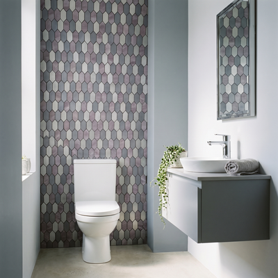Picket Mauve Peel & Stick Splashback | 30×30 cm | Self-Adhesive Mosaic Tile
