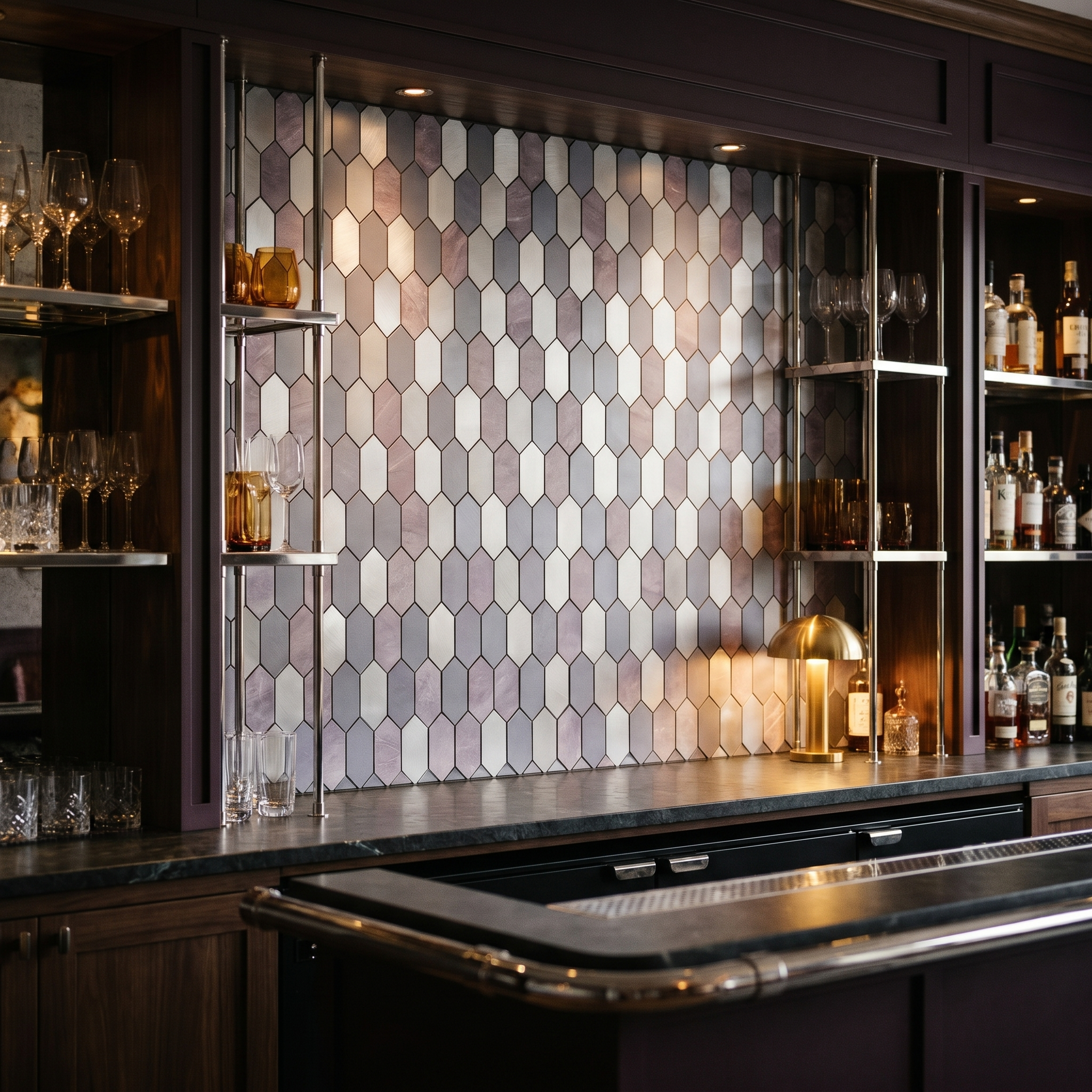 Picket Mauve Peel & Stick Splashback | 30×30 cm | Self-Adhesive Mosaic Tile