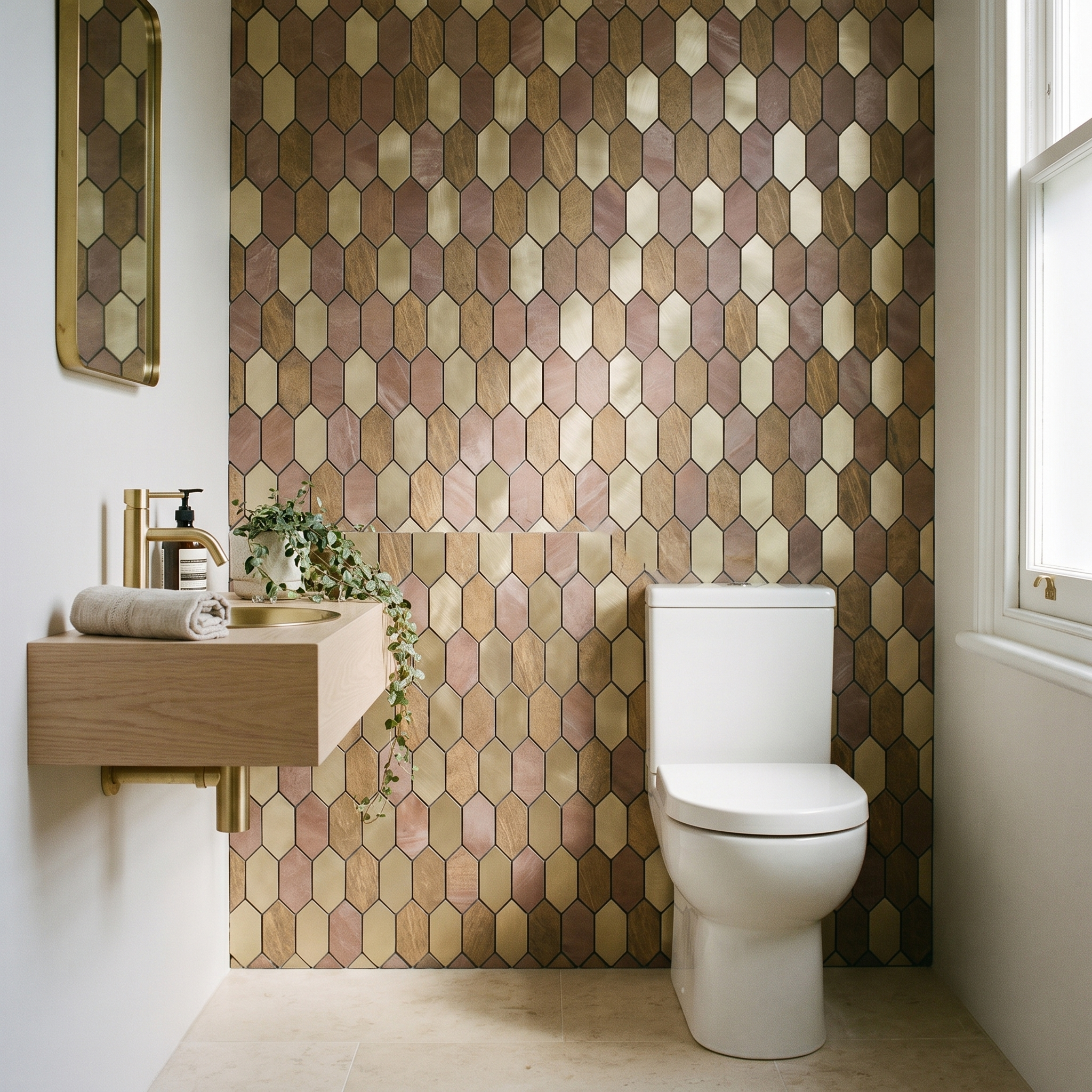 Picket Champagne Peel & Stick Splashback | 30×30 cm | Self-Adhesive Mosaic Tile