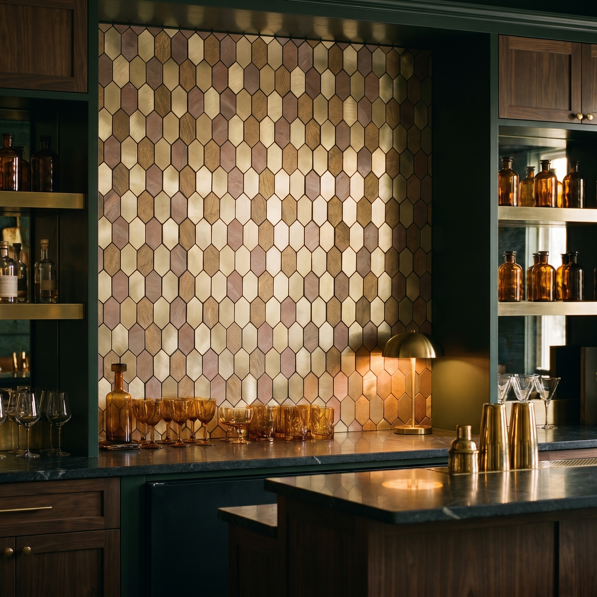 Picket Champagne Peel & Stick Splashback | 30×30 cm | Self-Adhesive Mosaic Tile