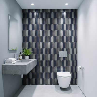 Picket Blue Peel & Stick Splashback | 28.2×27.3 cm | Self-Adhesive Mosaic Tile