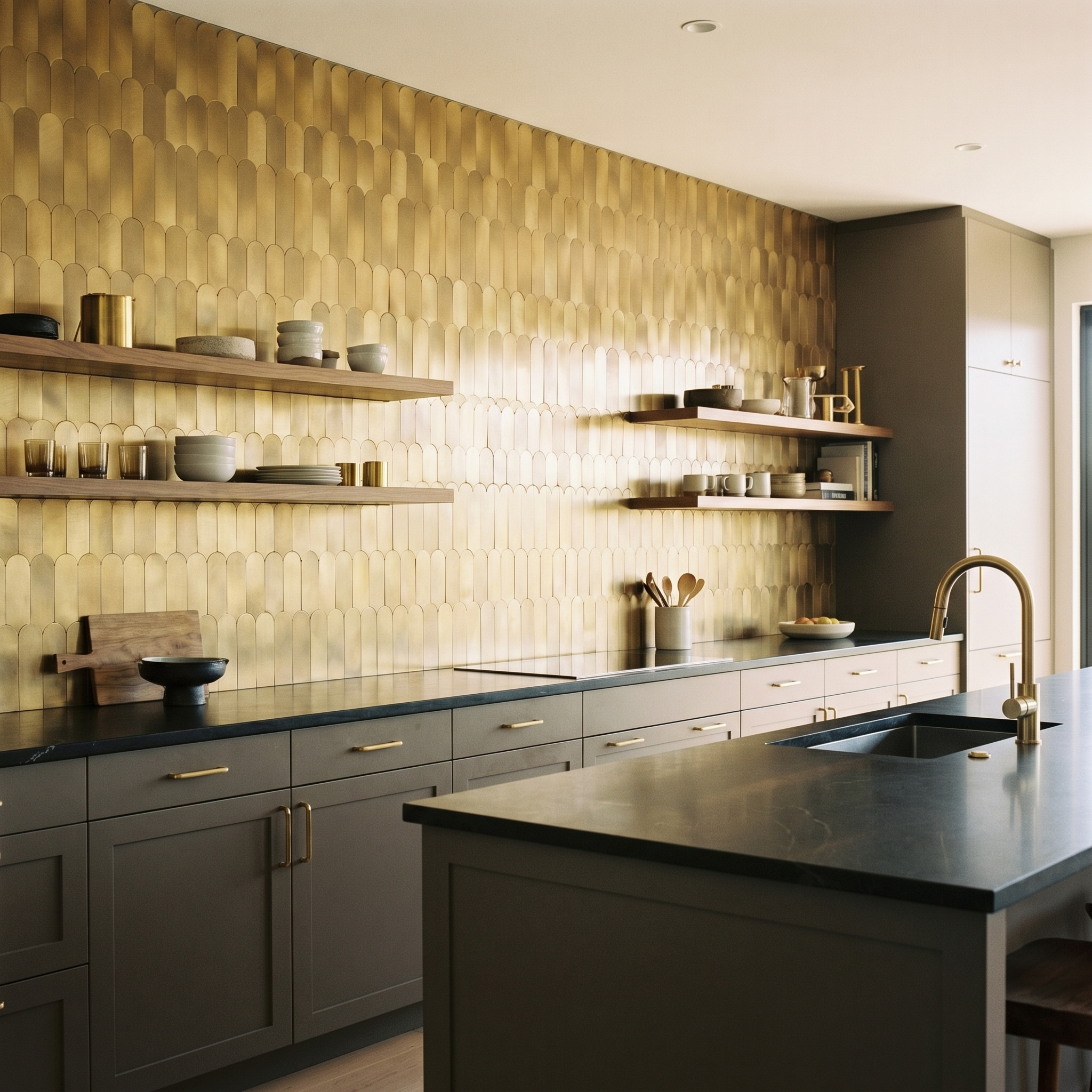 Arch Gold Peel & Stick Splashback | 28.8×29.8 cm | Self-Adhesive Mosaic Tile