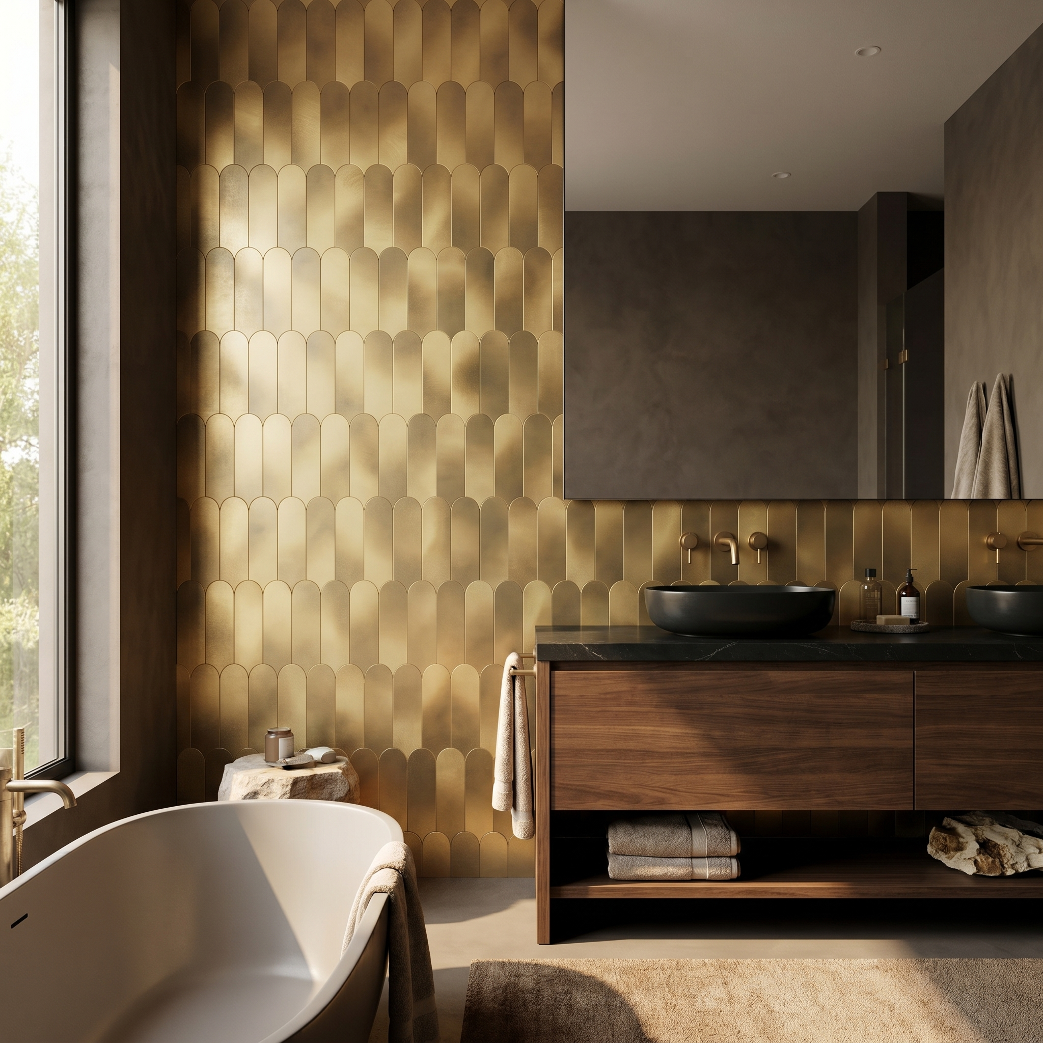 Arch Gold Peel & Stick Splashback | 28.8×29.8 cm | Self-Adhesive Mosaic Tile