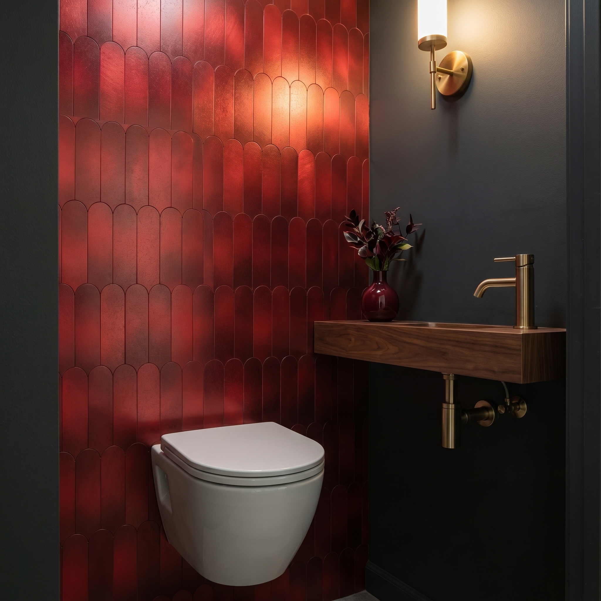 Arch Red Peel & Stick Splashback | 28.8×29.8 cm | Self-Adhesive Mosaic Tile